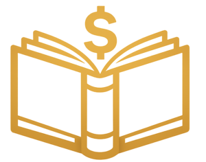 El libro libro dorado con símbolo de dólar (1)